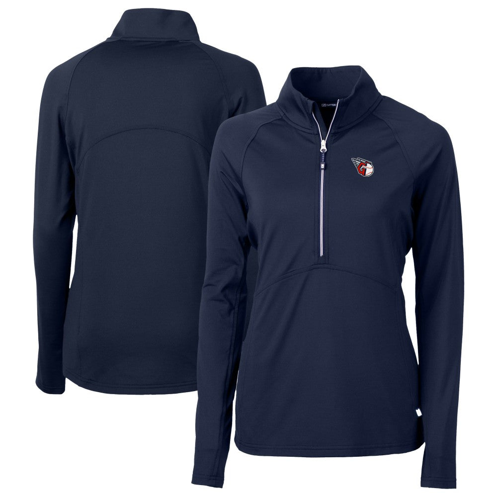 Cleveland Guardians Cutter & Buck Women's  DryTec Adapt Eco Knit Stretch Recycled Raglan Half-Zip Top discount