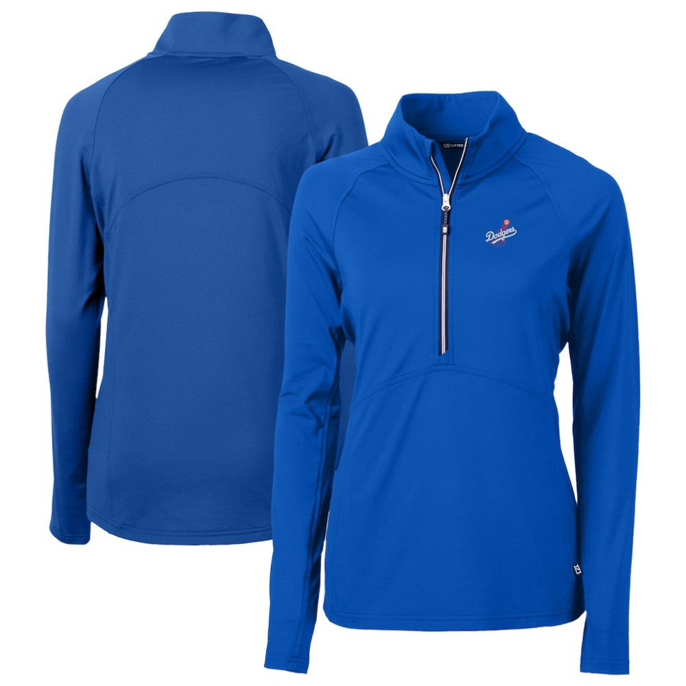 Los Angeles Dodgers Cutter & Buck Women's  DryTec Adapt Eco Knit Stretch Recycled Raglan Half-Zip Top Online
