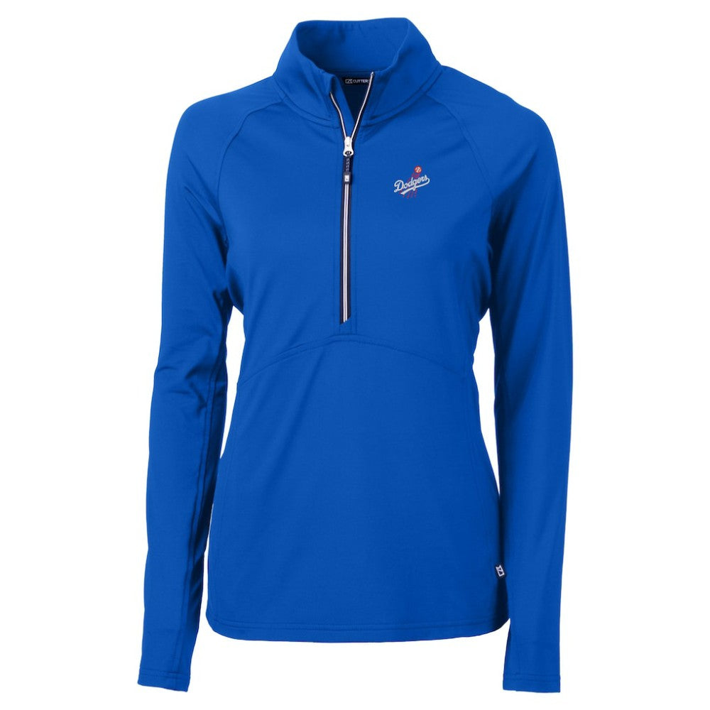 Los Angeles Dodgers Cutter & Buck Women's  DryTec Adapt Eco Knit Stretch Recycled Raglan Half-Zip Top Online
