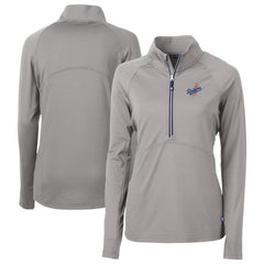 Los Angeles Dodgers Cutter & Buck Women's  DryTec Adapt Eco Knit Stretch Recycled Raglan Half-Zip Top Lifestyle