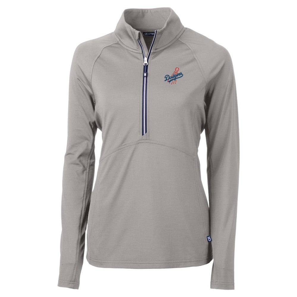 Los Angeles Dodgers Cutter & Buck Women's  DryTec Adapt Eco Knit Stretch Recycled Raglan Half-Zip Top Lifestyle