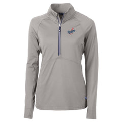 Los Angeles Dodgers Cutter & Buck Women's  DryTec Adapt Eco Knit Stretch Recycled Raglan Half-Zip Top Lifestyle