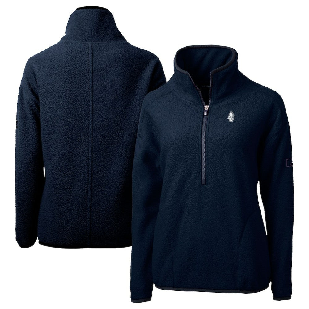 Chicago Cubs Cutter & Buck Women's Cooperstown Collection Cascade Eco Sherpa Fleece Half-Zip Pullover Jacket for sale