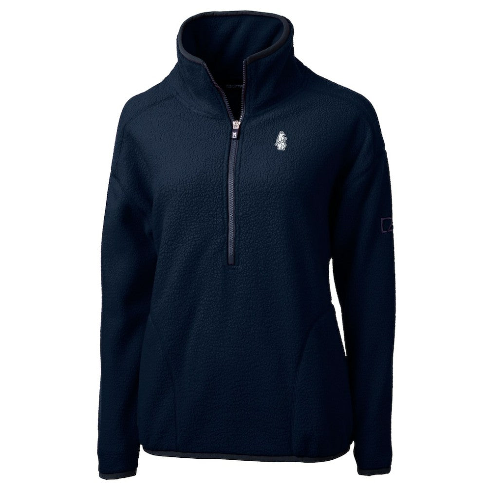 Chicago Cubs Cutter & Buck Women's Cooperstown Collection Cascade Eco Sherpa Fleece Half-Zip Pullover Jacket for sale