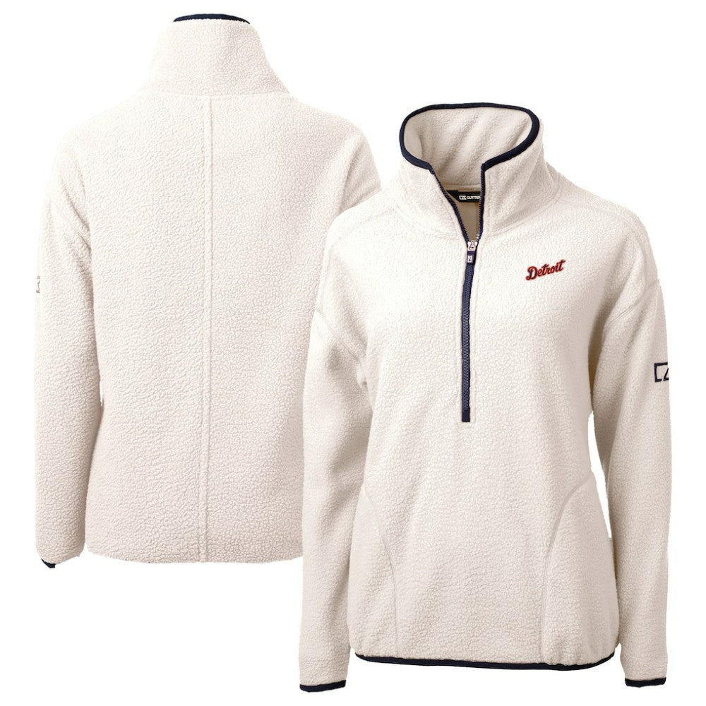 Detroit Tigers Cutter & Buck Women's  Cascade Eco Sherpa Fleece Half-Zip Pullover Jacket On Sale