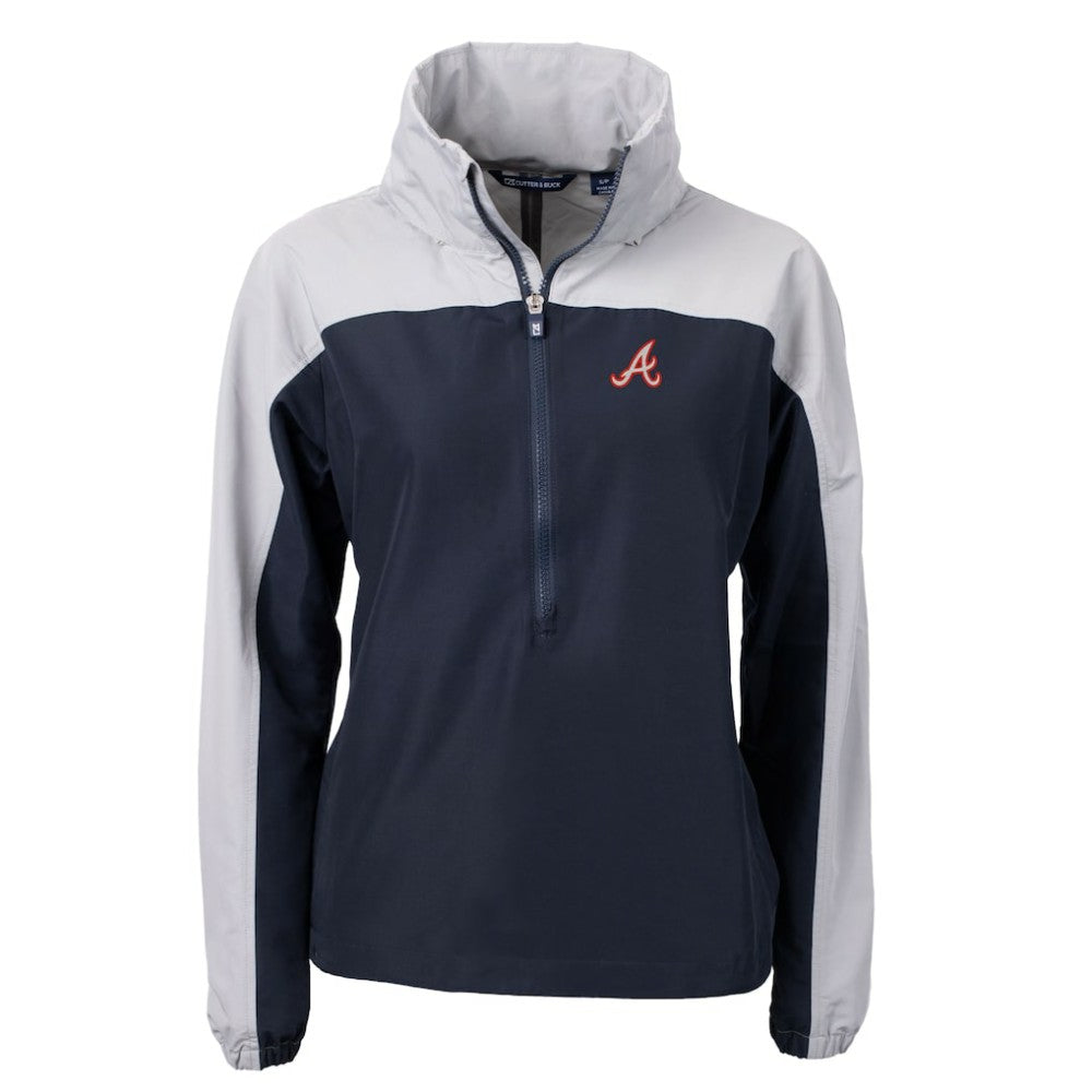 Atlanta Braves Cutter & Buck Women's  Charter Eco Recycled Half-Zip Anorak Jacket Clearance