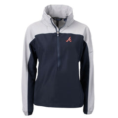 Atlanta Braves Cutter & Buck Women's  Charter Eco Recycled Half-Zip Anorak Jacket Clearance
