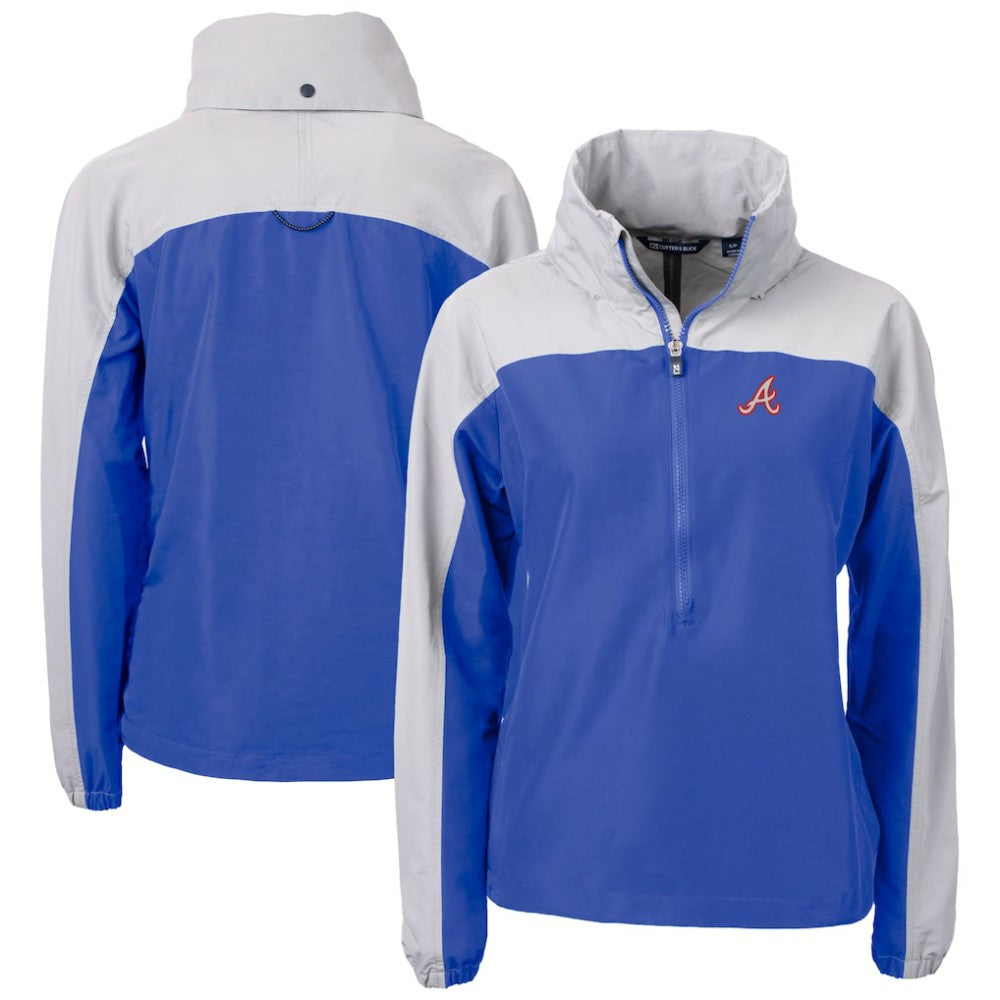 Atlanta Braves Cutter & Buck Women's  Charter Eco Recycled Half-Zip Anorak Jacket Lifestyle