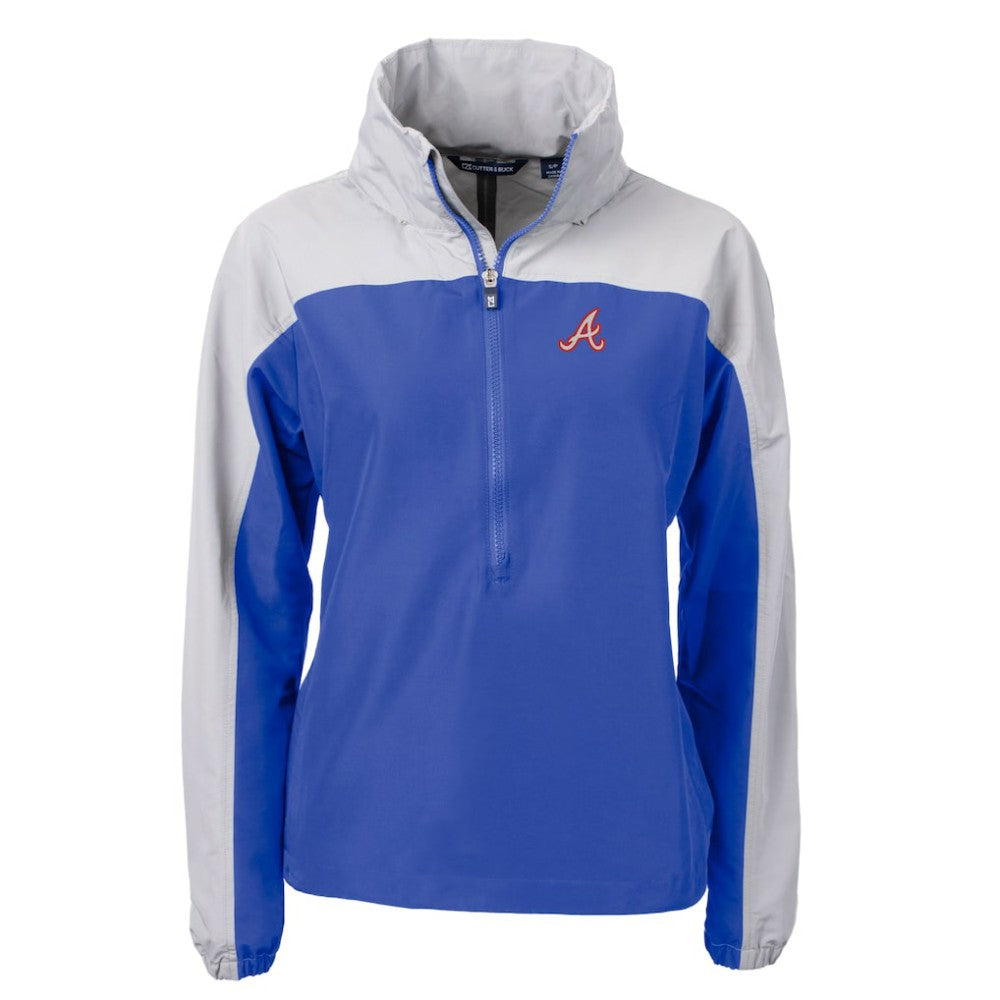 Atlanta Braves Cutter & Buck Women's  Charter Eco Recycled Half-Zip Anorak Jacket Lifestyle