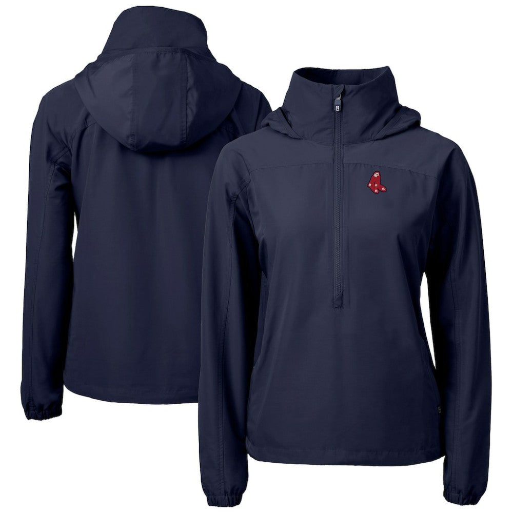 Boston Red Sox Cutter & Buck Women's  Charter Eco Recycled Half-Zip Anorak Jacket for sale