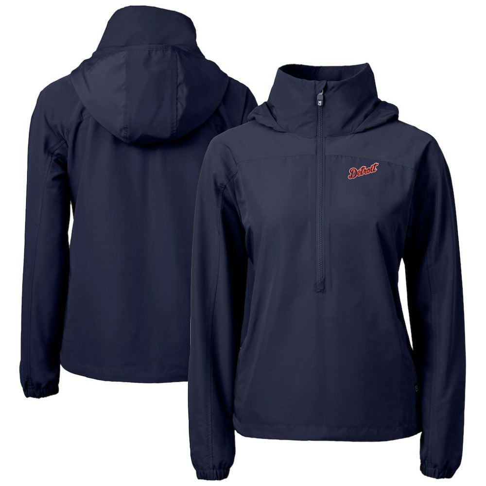 Detroit Tigers Cutter & Buck Women's  Charter Eco Recycled Half-Zip Anorak Jacket for sale
