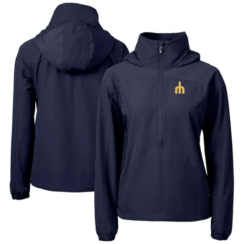 Seattle Mariners Cutter & Buck Women's  Charter Eco Recycled Half-Zip Anorak Jacket On Sale