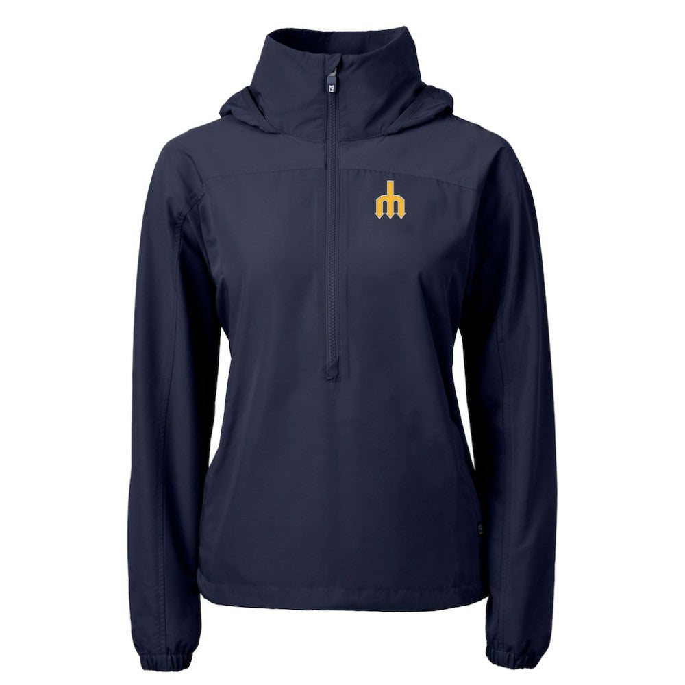 Seattle Mariners Cutter & Buck Women's  Charter Eco Recycled Half-Zip Anorak Jacket On Sale