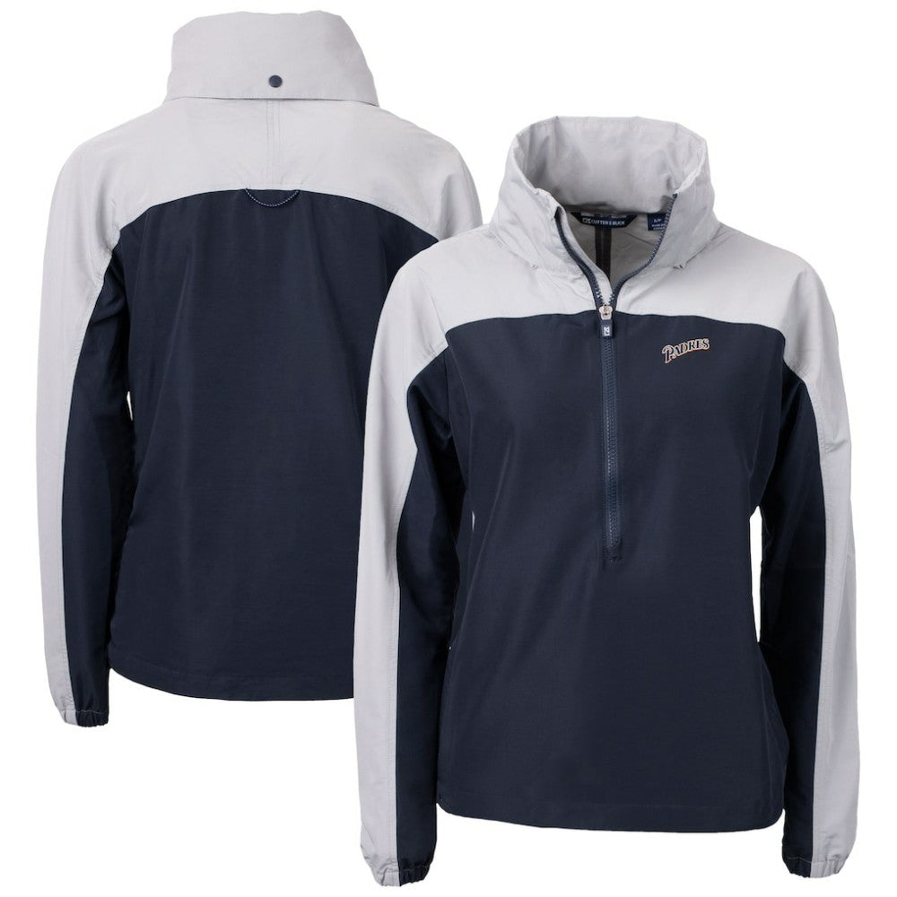San Diego Padres Cutter & Buck Women's Cooperstown Collection Charter Eco Recycled Half-Zip Anorak Jacket On Sale