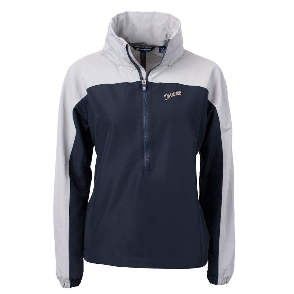 San Diego Padres Cutter & Buck Women's Cooperstown Collection Charter Eco Recycled Half-Zip Anorak Jacket On Sale