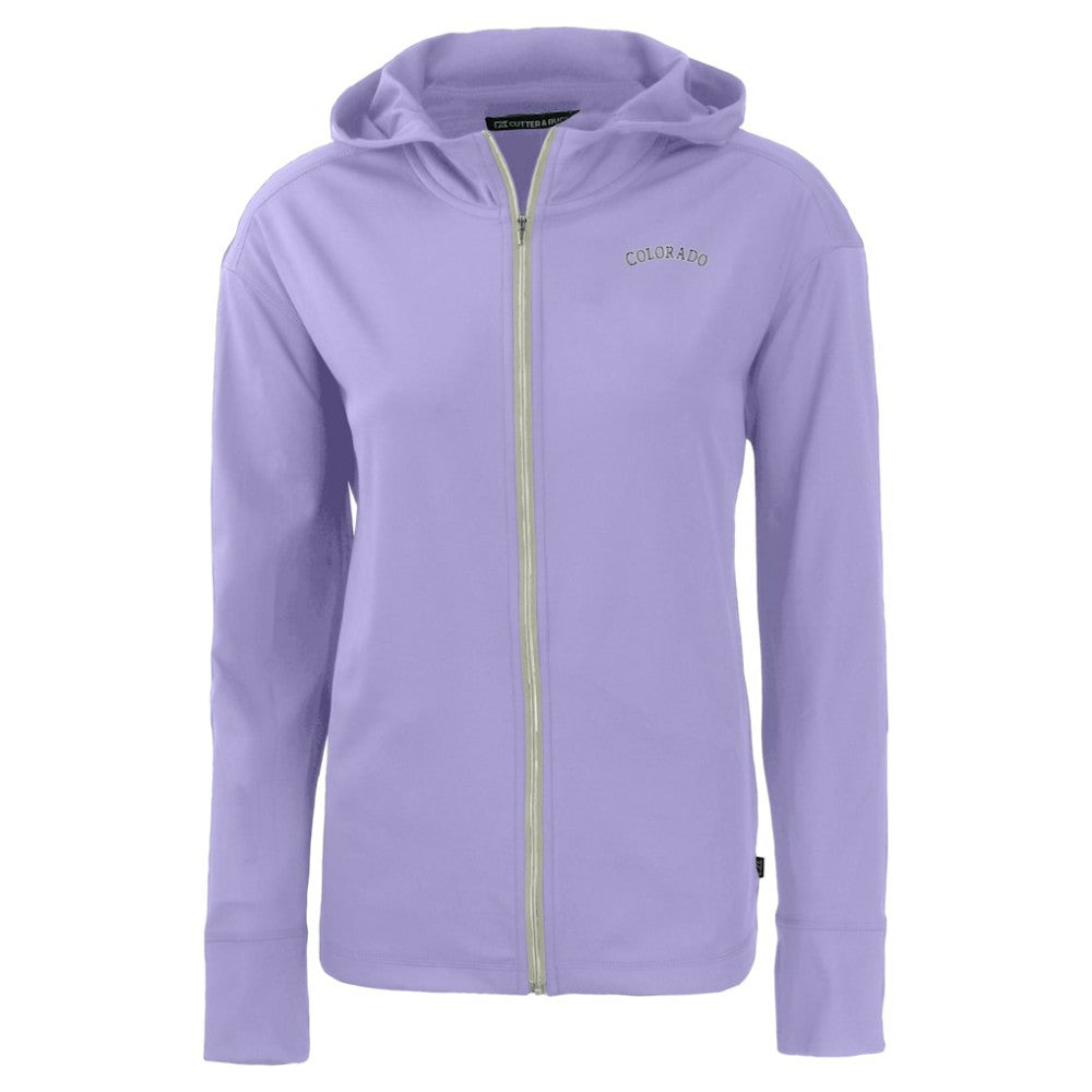 Colorado Rockies Cutter & Buck Women's  Daybreak Eco Recycled Full-Zip Hoodie Jacket Lifestyle