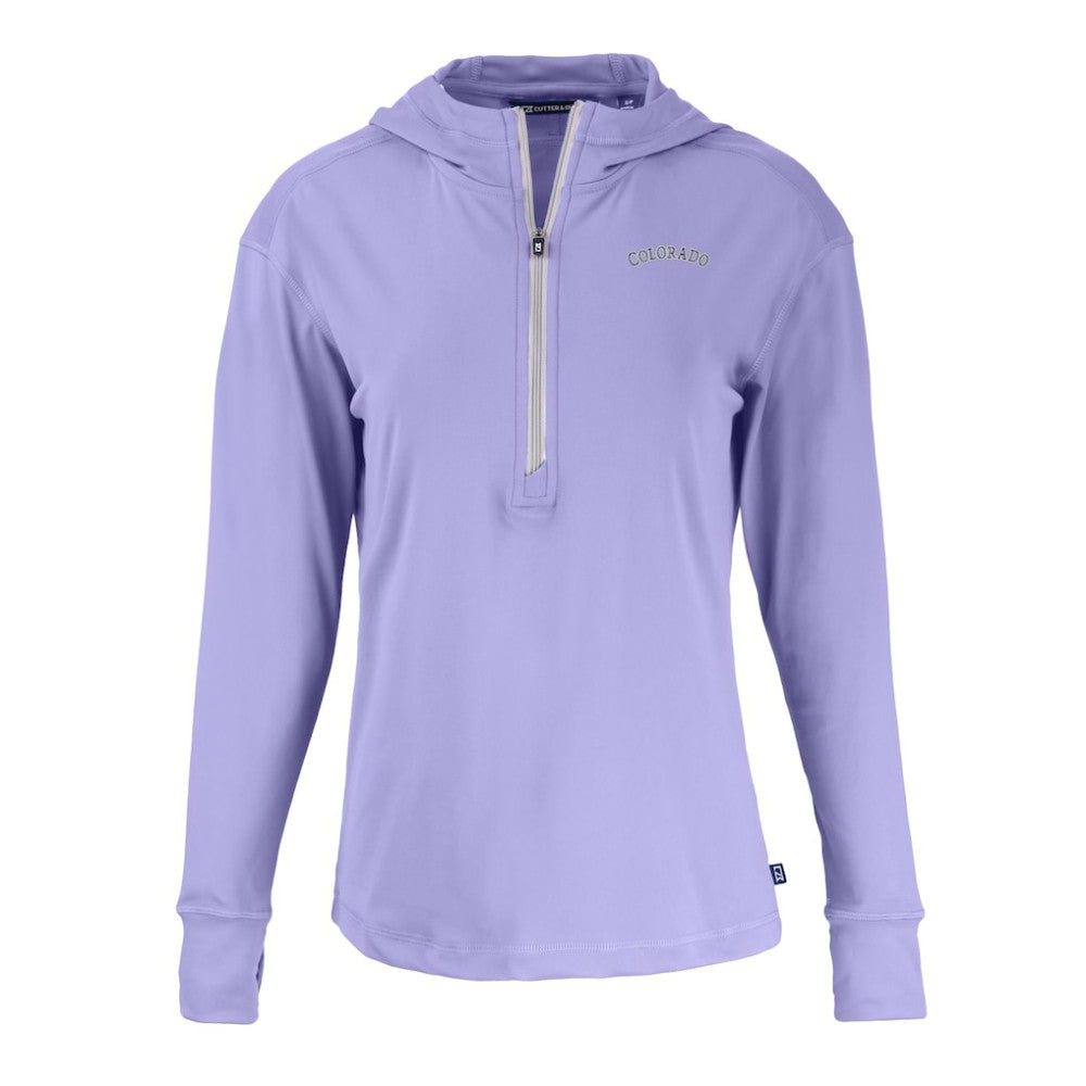 Colorado Rockies Cutter & Buck Women's Daybreak Eco Recycled Half-Zip Hoodie On Sale