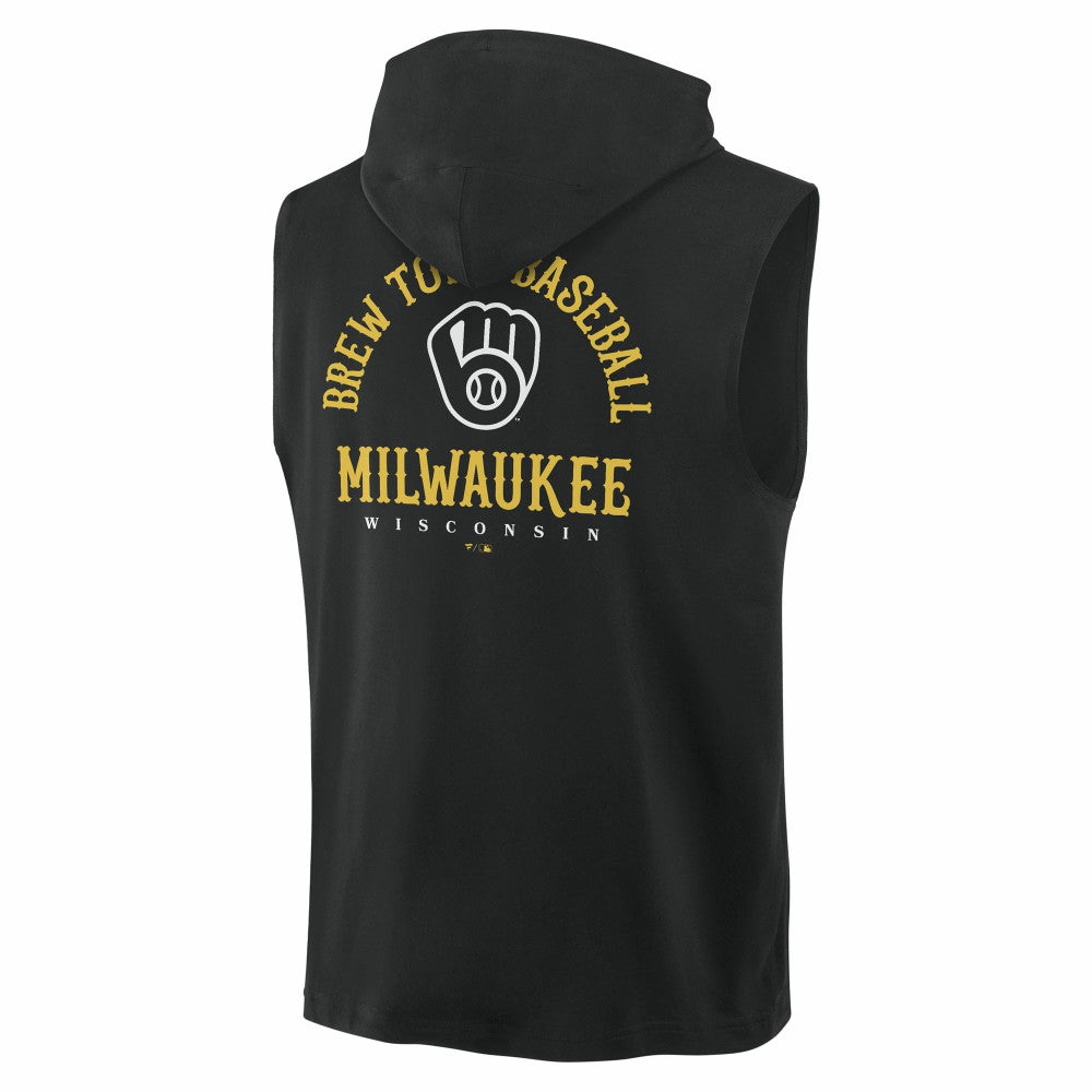 Milwaukee Brewers Fanatics Fire Speed Sleeveless Pullover Hoodie discount