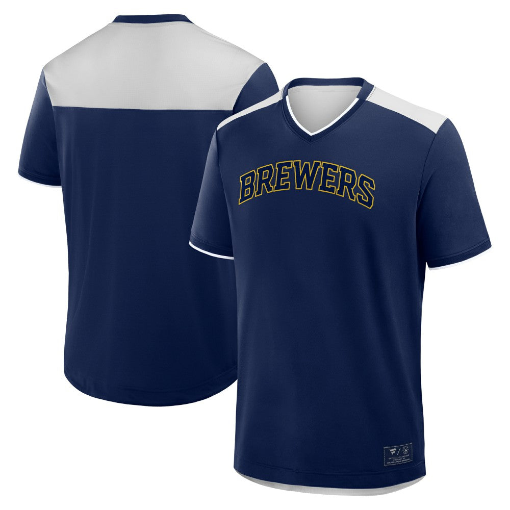 Milwaukee Brewers Fanatics Walk Off V-Neck T-Shirt On Sale