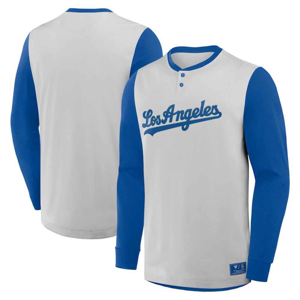 Los Angeles Dodgers Fanatics Clubhouse Long Sleeve Henley Shirt Sale
