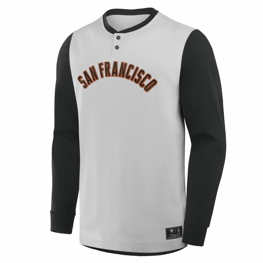San Francisco Giants Fanatics Clubhouse Long Sleeve Henley Shirt for sale