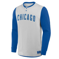 Chicago Cubs Fanatics Clubhouse Long Sleeve Henley Shirt Lifestyle