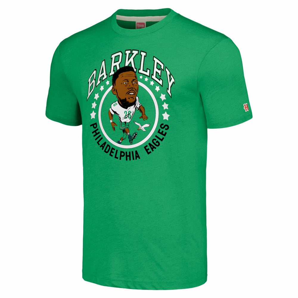 Saquon Barkley Philadelphia Eagles Homage Unisex Caricature Player Tri-Blend T-Shirt Kelly Green - NFL