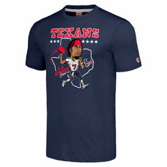 C.J. Stroud Houston Texans Homage Unisex Caricature Player Tri-Blend T-Shirt Navy - NFL