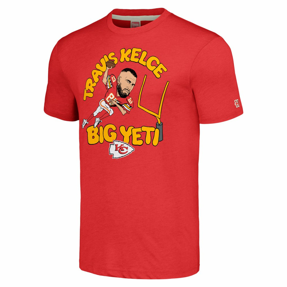 Travis Kelce Kansas City Chiefs Homage Unisex Caricature Player Tri-Blend T-Shirt Red - NFL