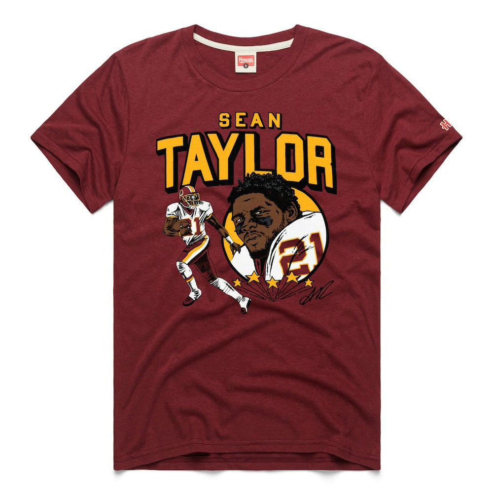 Sean Taylor Washington Commanders Homage Caricature Retired Player Tri-Blend T-Shirt Burgundy - NFL
