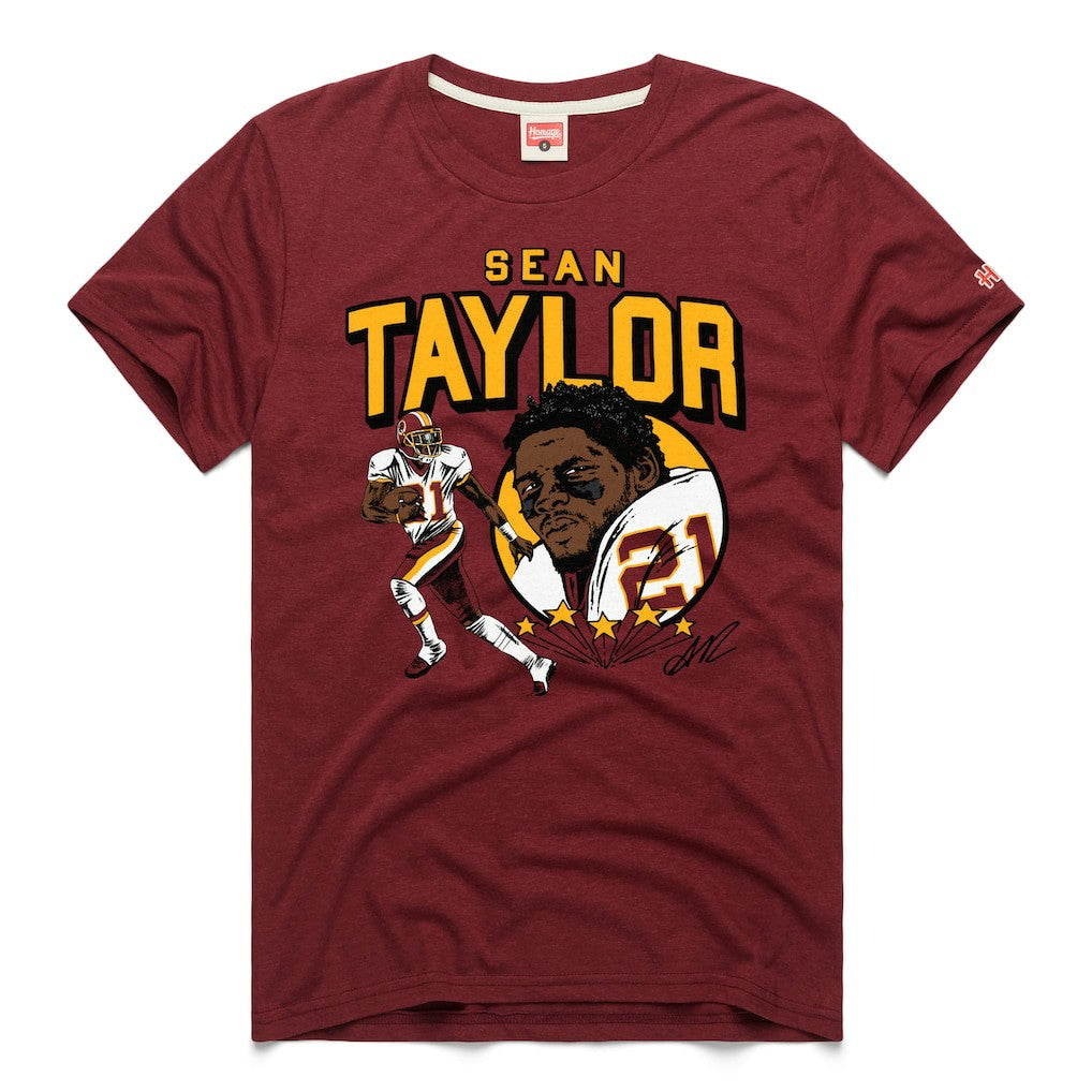 Sean Taylor Washington Commanders Homage Caricature Retired Player Tri-Blend T-Shirt Burgundy - NFL