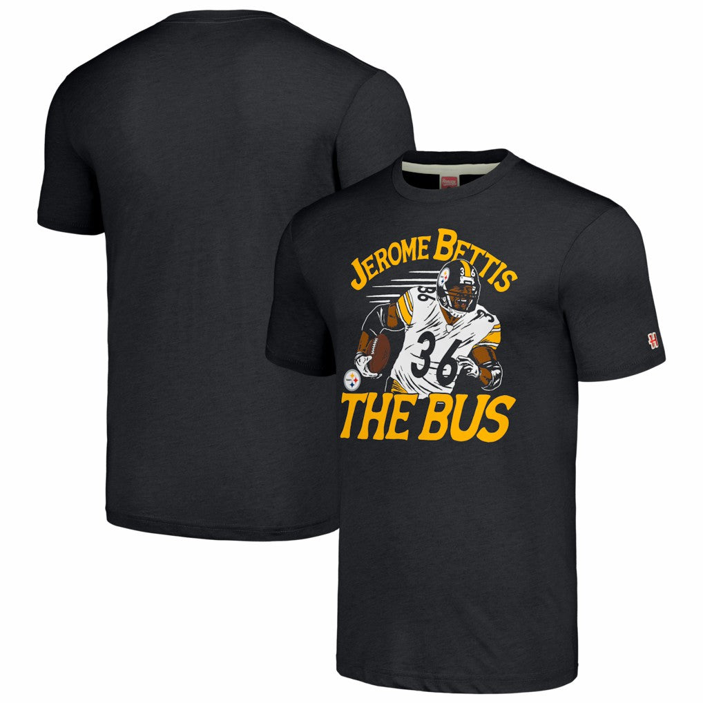 Jerome Bettis Pittsburgh Steelers Homage Caricature Retired Player Tri-Blend T-Shirt Charcoal - NFL