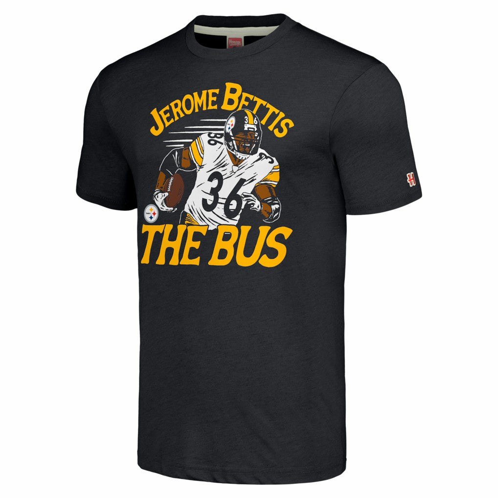 Jerome Bettis Pittsburgh Steelers Homage Caricature Retired Player Tri-Blend T-Shirt Charcoal - NFL