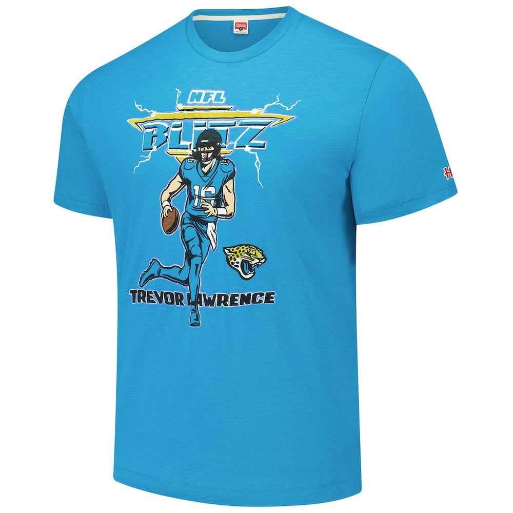 Trevor Lawrence Jacksonville Jaguars Homage Unisex NFL Blitz Player Tri-Blend T-Shirt Teal - NFL