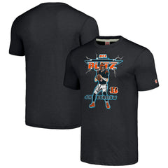 Joe Burrow Cincinnati Bengals Homage Unisex NFL Blitz Player Tri-Blend T-Shirt Heathered Charcoal - NFL