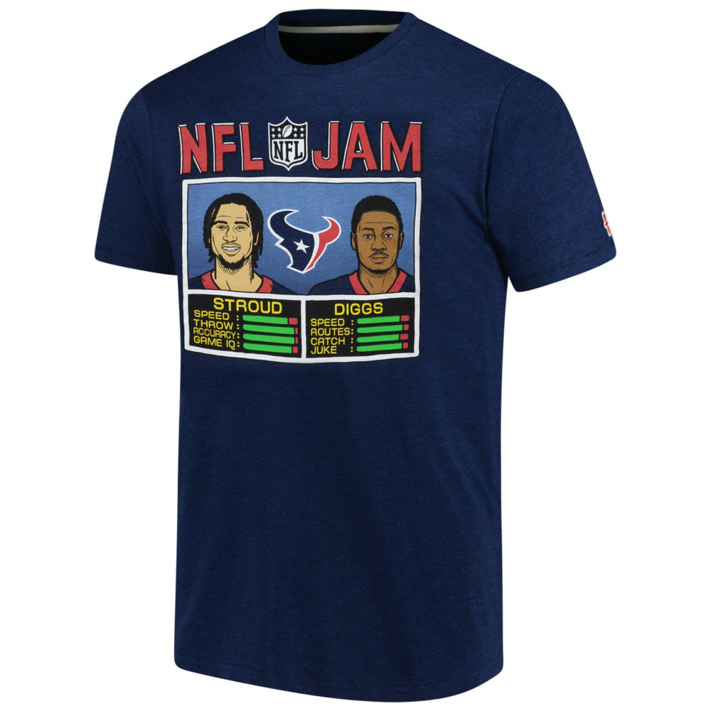 C.J. Stroud & Stefon Diggs Houston Texans Homage Unisex NFL Jam Tri-Blend T-Shirt Navy - NFL