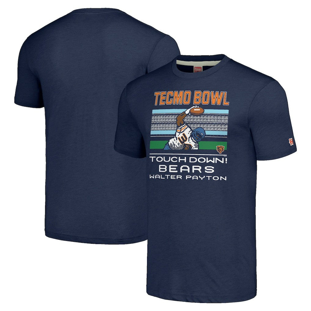Walter Payton Chicago Bears Homage Unisex Tecmo Bowl Retired Player Graphic Tri-Blend T-Shirt Navy - NFL