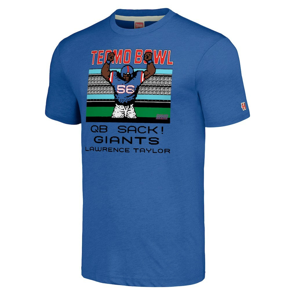 Lawrence Taylor New York Giants Homage Unisex Tecmo Bowl Retired Player Graphic Tri-Blend T-Shirt Royal - NFL