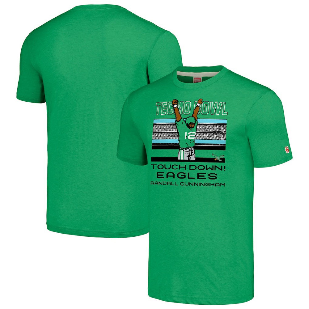 Randall Cunningham Philadelphia Eagles Homage Unisex Tecmo Bowl Retired Player Graphic Tri-Blend T-Shirt Kelly Green - NFL