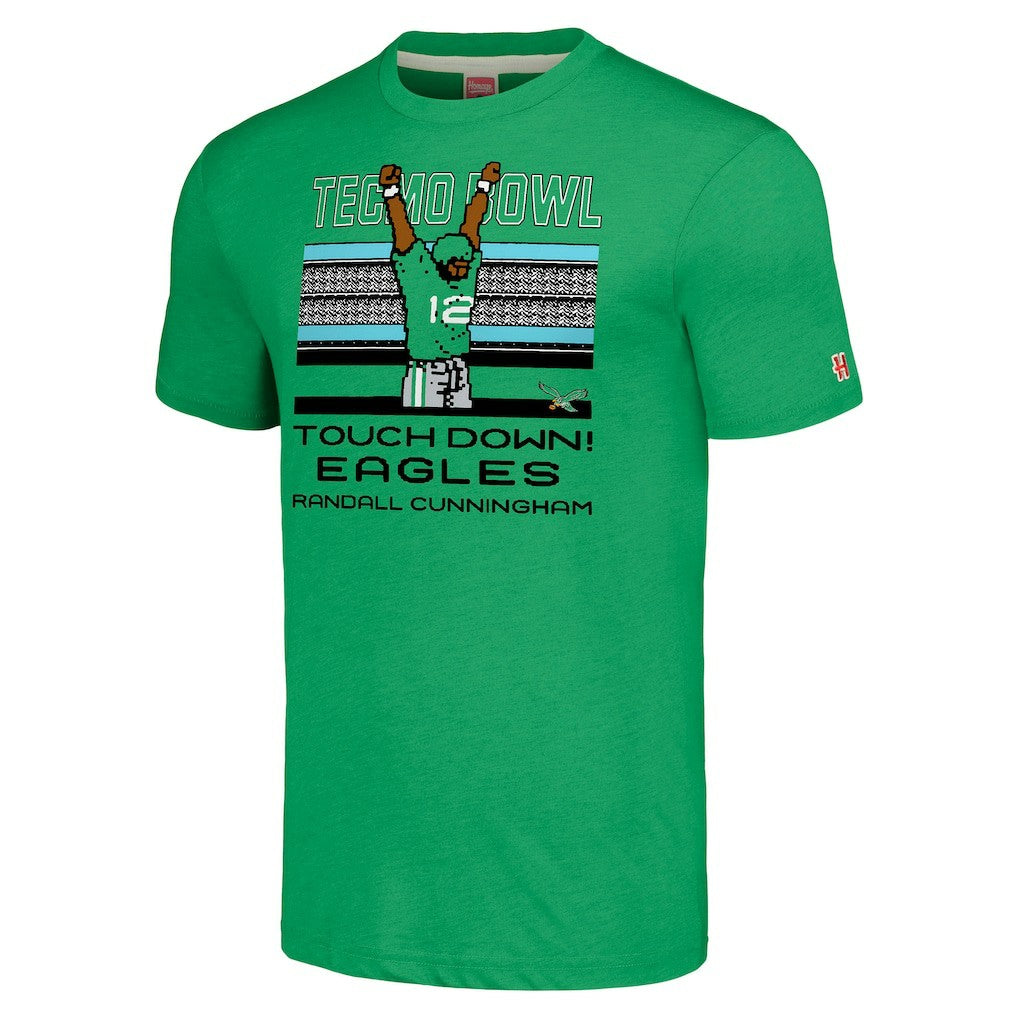Randall Cunningham Philadelphia Eagles Homage Unisex Tecmo Bowl Retired Player Graphic Tri-Blend T-Shirt Kelly Green - NFL