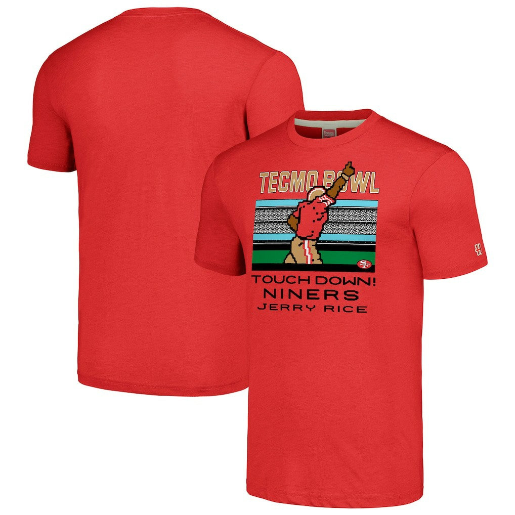 Jerry Rice San Francisco 49ers Homage Unisex Tecmo Bowl Retired Player Graphic Tri-Blend T-Shirt Scarlet - NFL