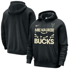 Nike - Milwaukee Bucks Courtside Club Pullover Hoodie - Black