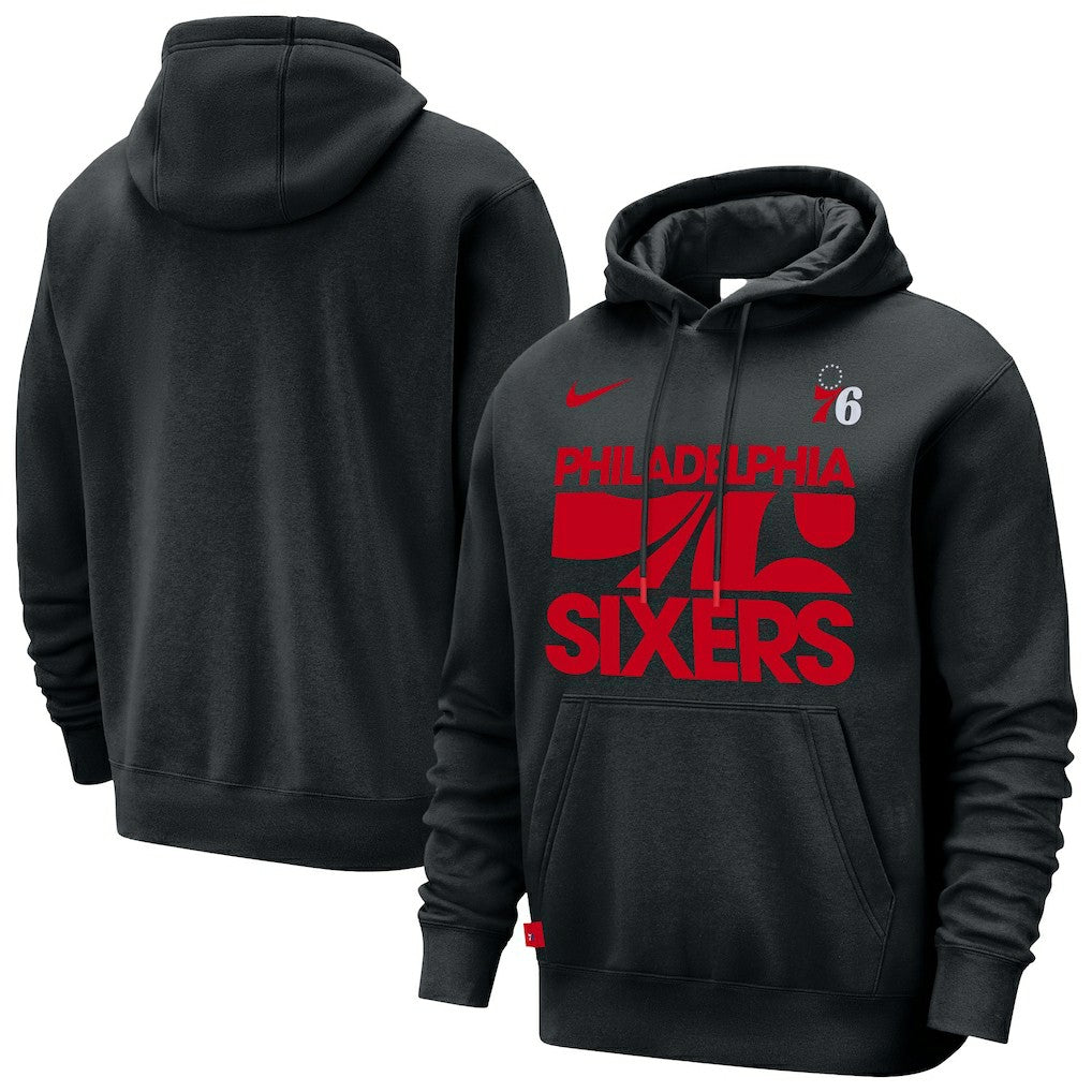 Nike - Philadelphia 76ers Courtside Club Pullover Hoodie - Black