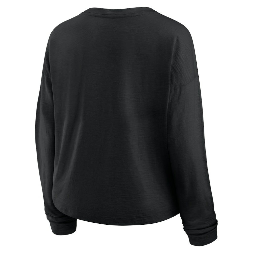 Vegas Golden Knights Fanatics Women's Oversized All Out Effort Long Sleeve Henley T-Shirt Black