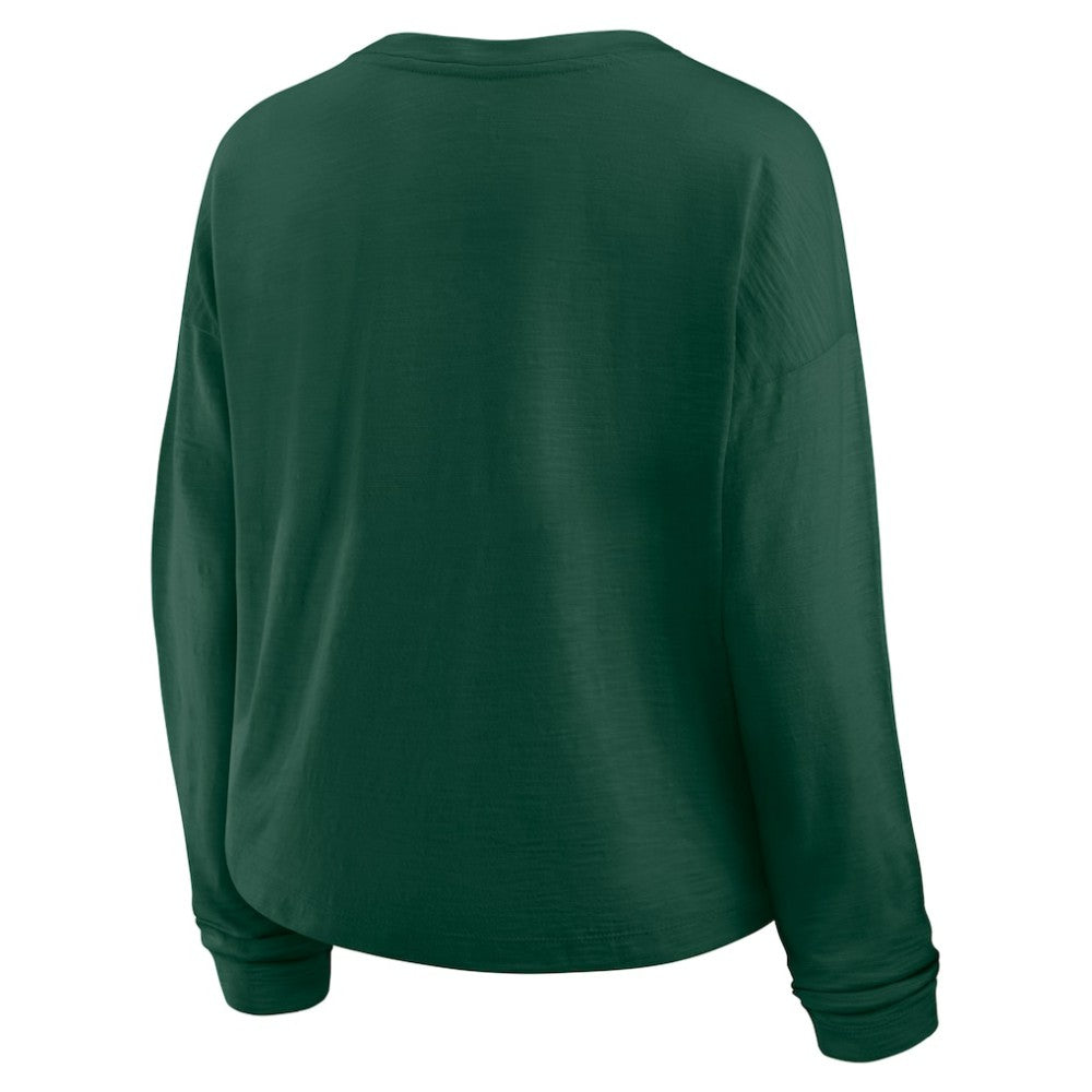 Minnesota Wild - Fanatics Women's Oversized All Out Effort Long Sleeve Henley T-Shirt Green