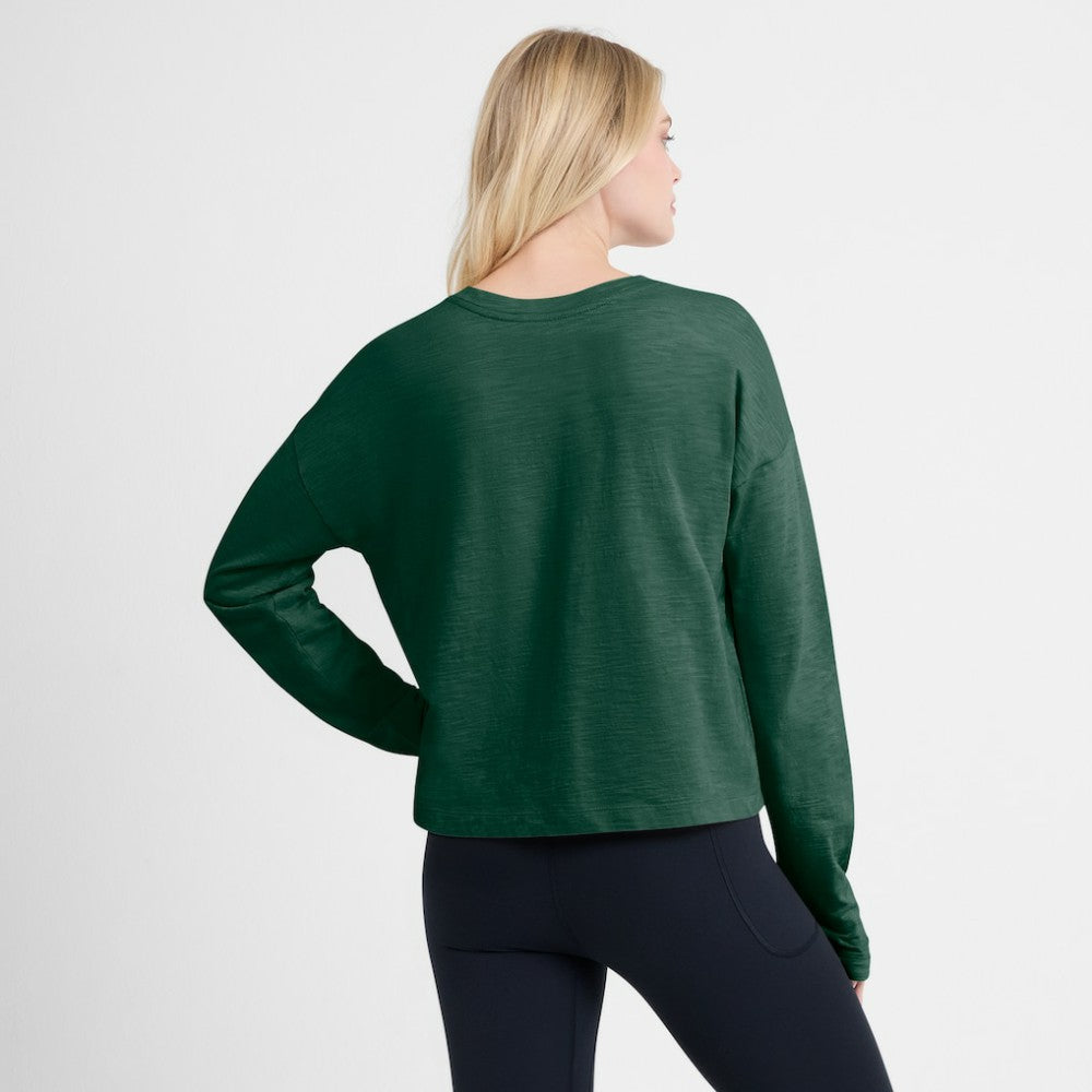 Minnesota Wild - Fanatics Women's Oversized All Out Effort Long Sleeve Henley T-Shirt Green