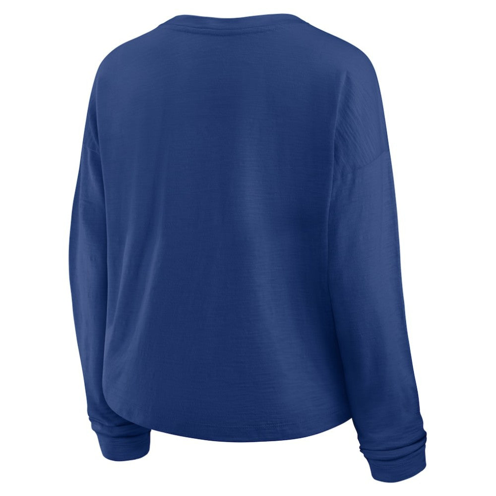 Tampa Bay Lightning - Fanatics Women's Oversized All Out Effort Long Sleeve Henley T-Shirt Blue