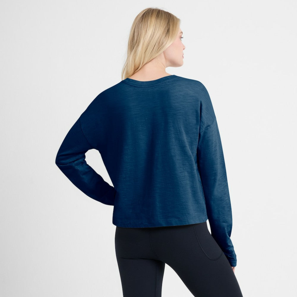 Seattle Kraken Fanatics Women's Oversized All Out Effort Long Sleeve Henley T-Shirt Deep Sea Blue