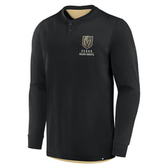 Vegas Golden Knights Fanatics Adrenaline Push Long Sleeve Henley Shirt Black