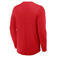 Chicago Blackhawks Fanatics Adrenaline Push Long Sleeve Henley Shirt Red